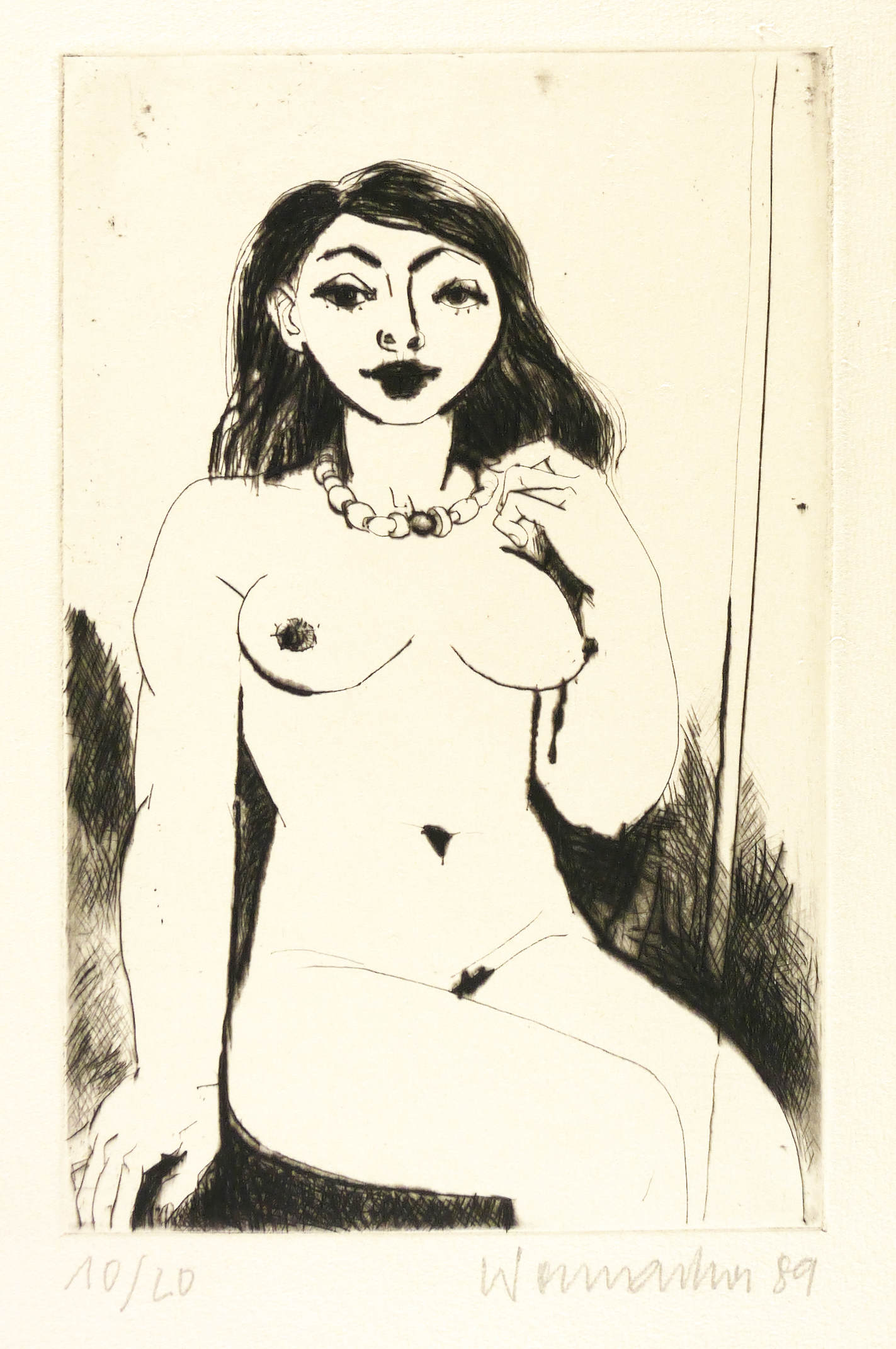 Walter Womacka, Akt mit Korallenkette, 1989