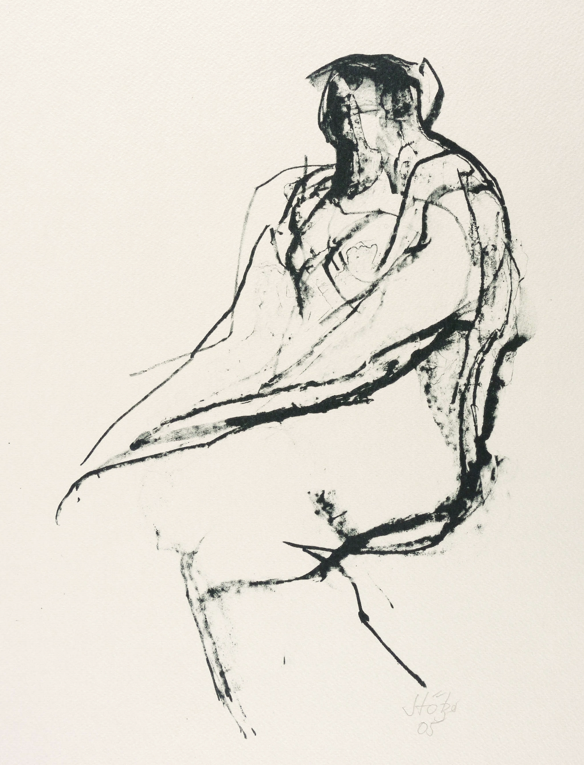 Weiblicher Akt von der Seite Weiblicher Akt von der Seite