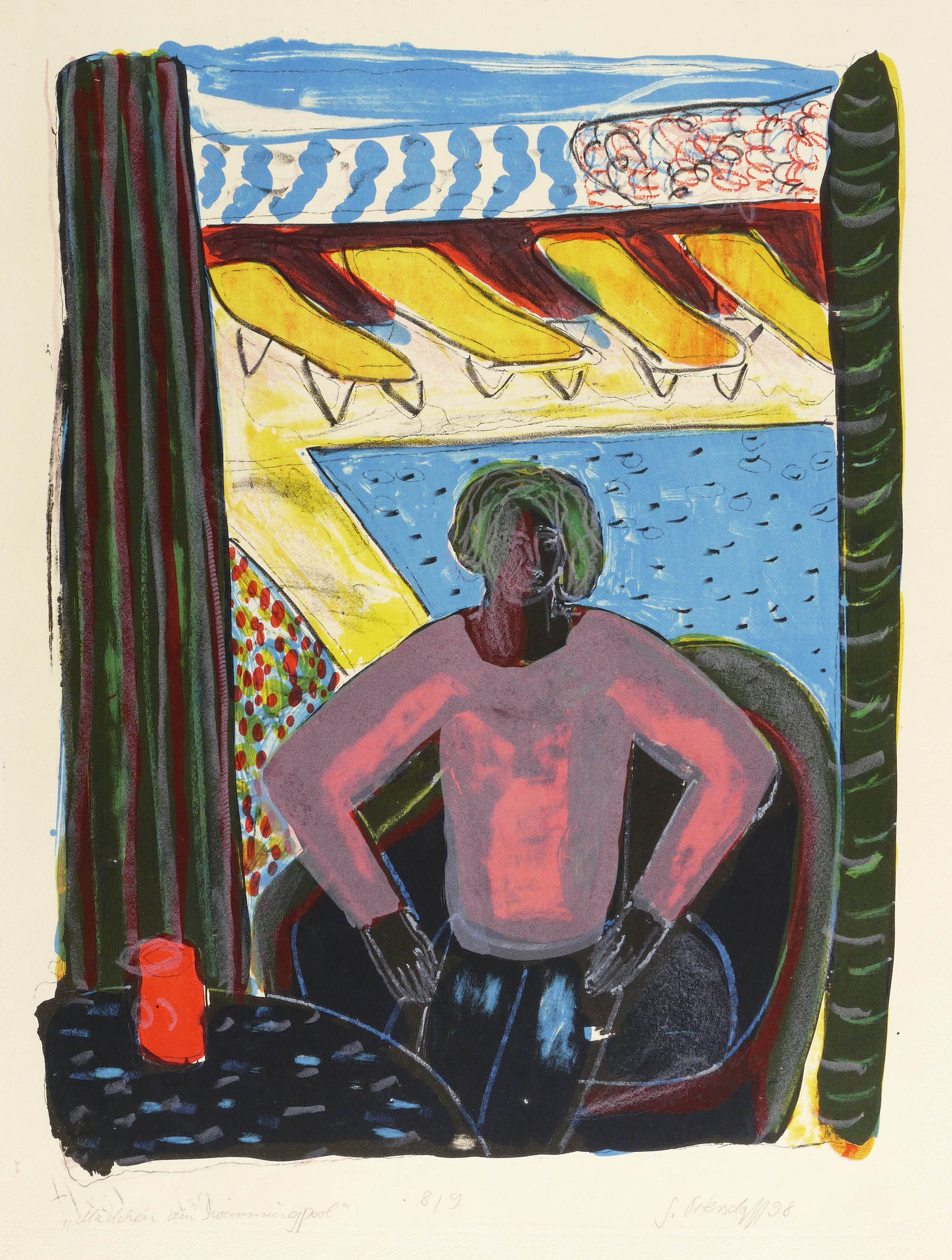 Mädchen am Swimmingpool