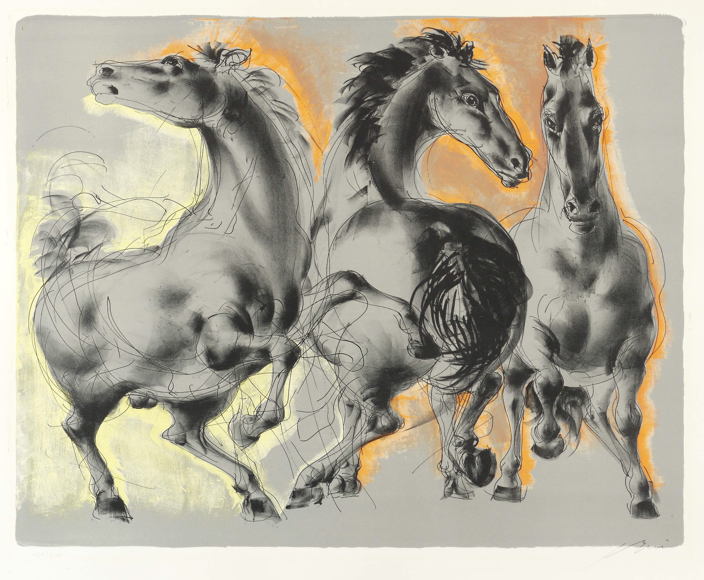 Hans Erni, Drei Pferde (Trois Chevaux), 1993