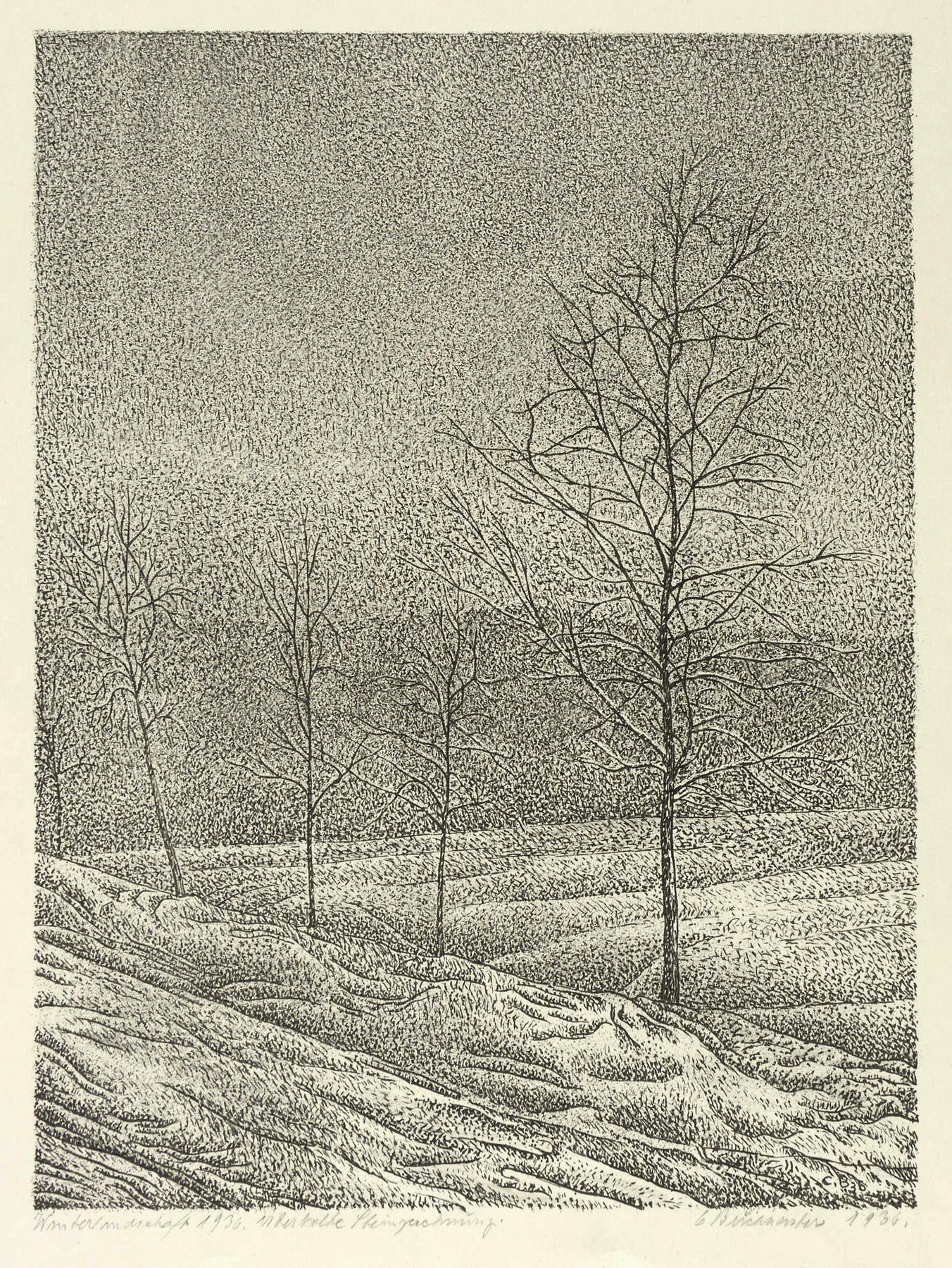 Carl Buchheister, Winterlandschaft, 1936