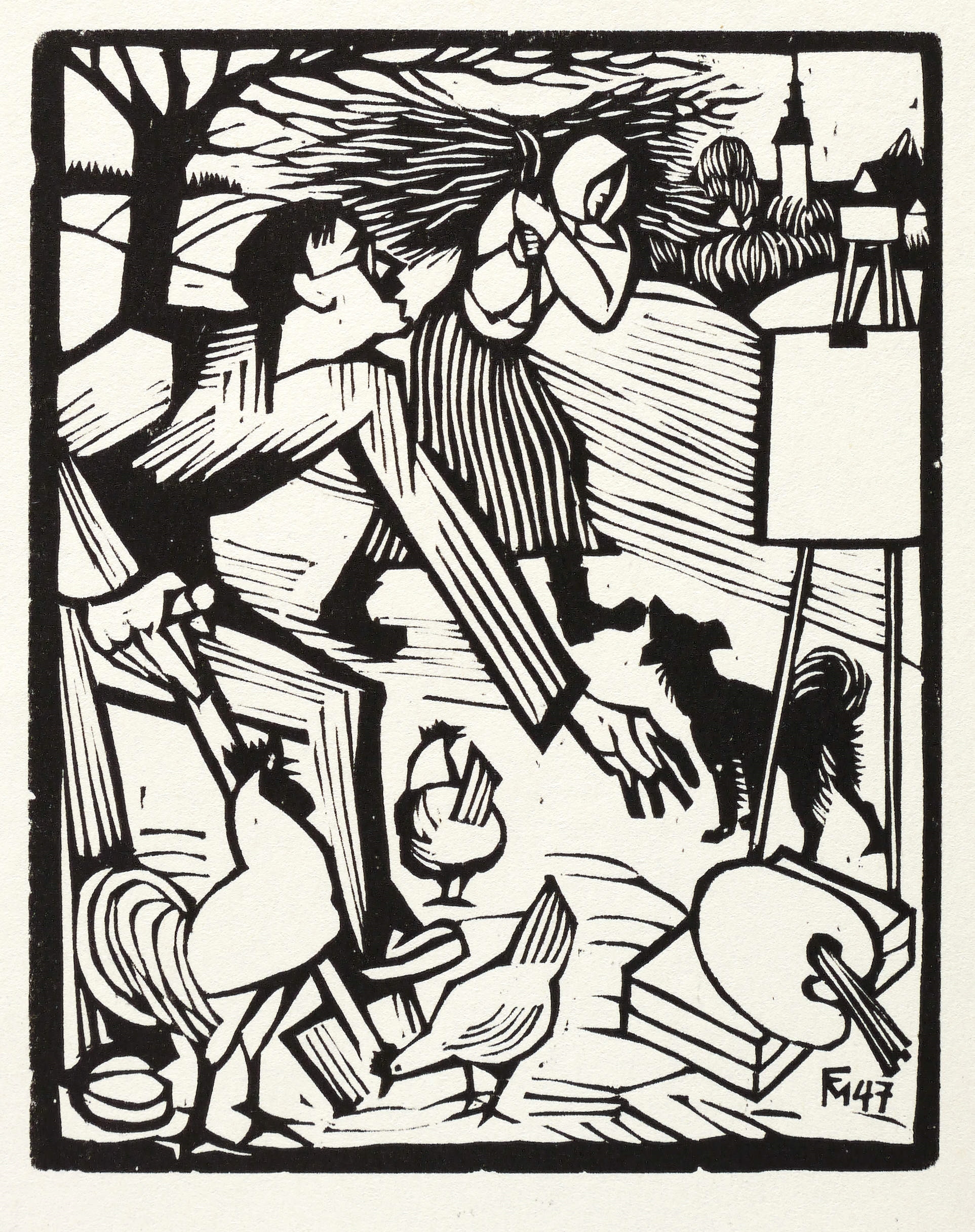 April - Mein Modell, die Holzleserin kommt vorbei