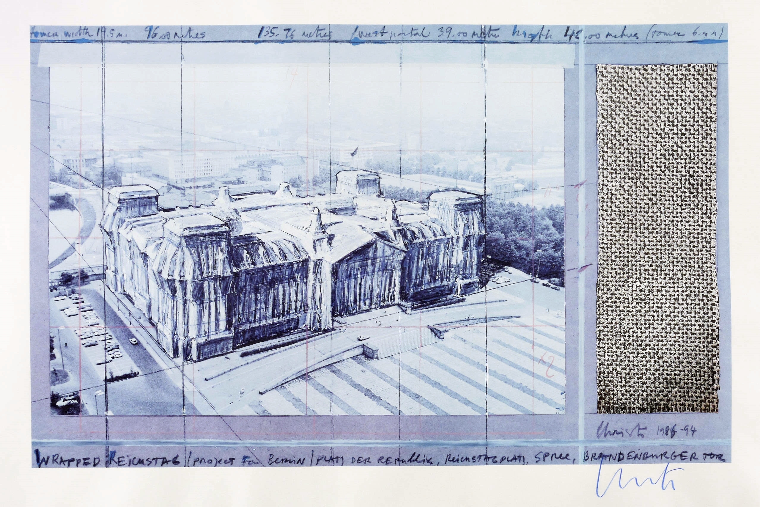 Christo & Jeanne-Claude, Wrapped Reichstag. Project for Berlin Collage, 1994