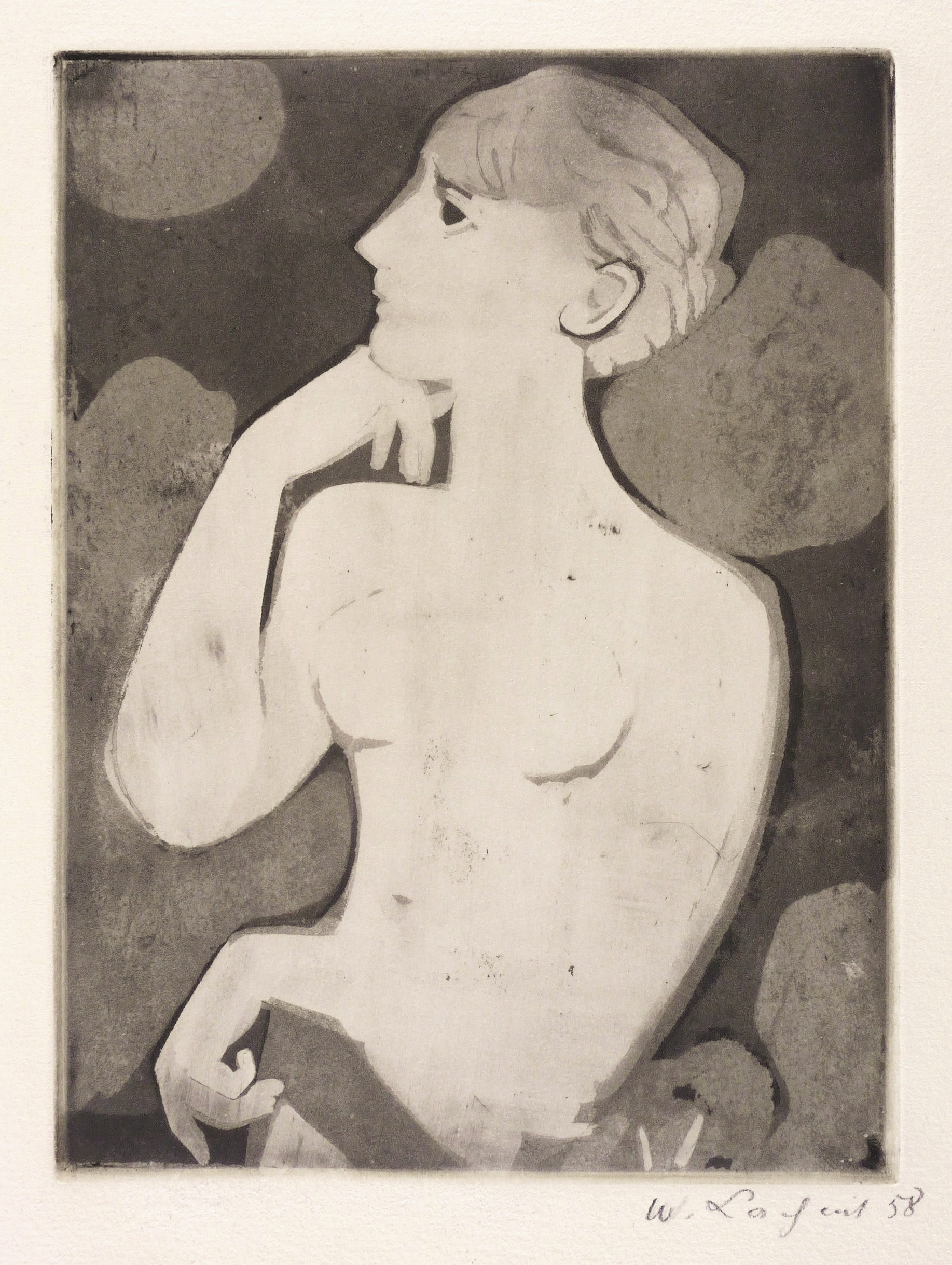 In Gedanken (Halbakt mit aufgestütztem Kopf) In Gedanken (Halbakt mit aufgestütztem Kopf)