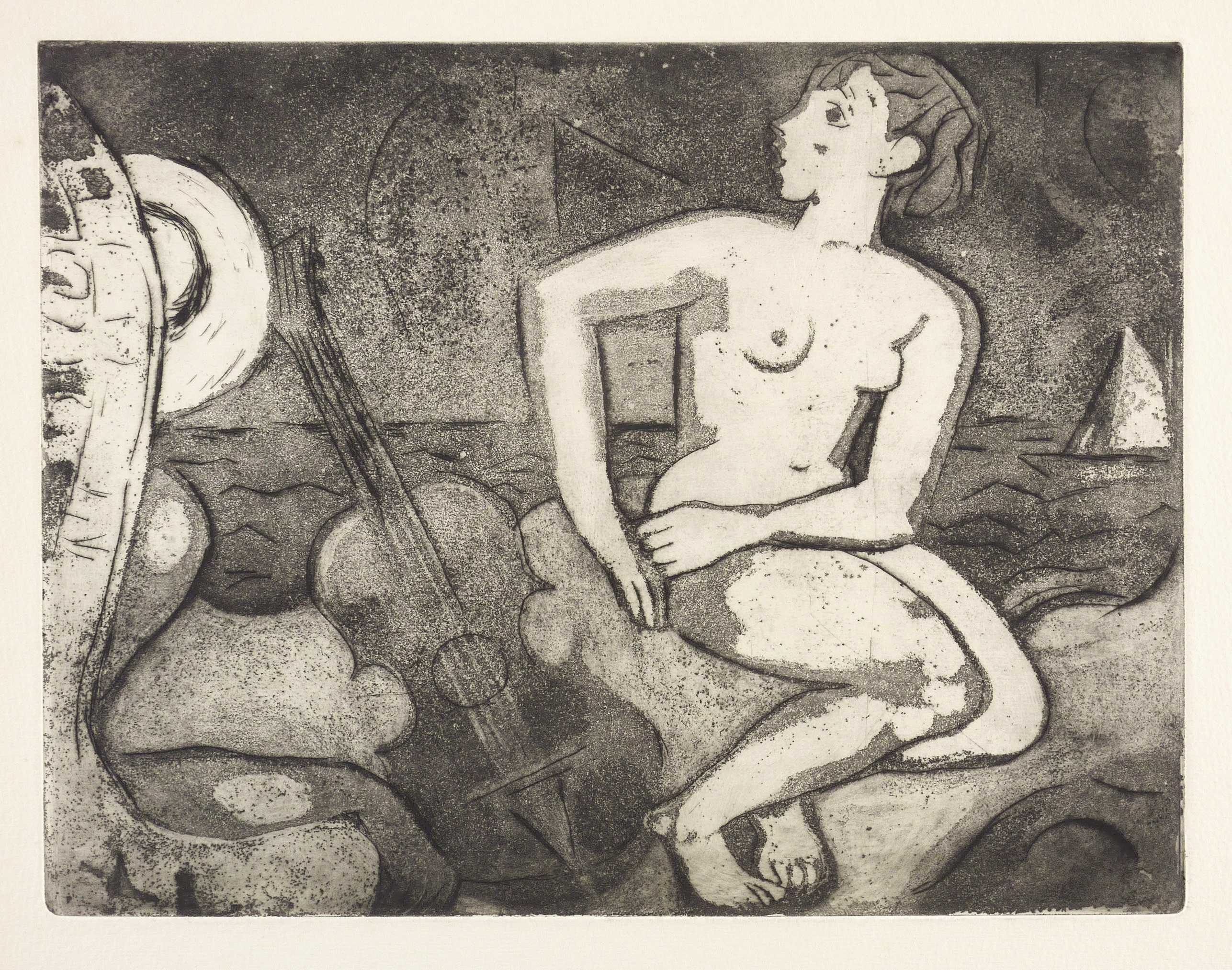 Akt mit Cello am Meer Akt mit Cello am Meer