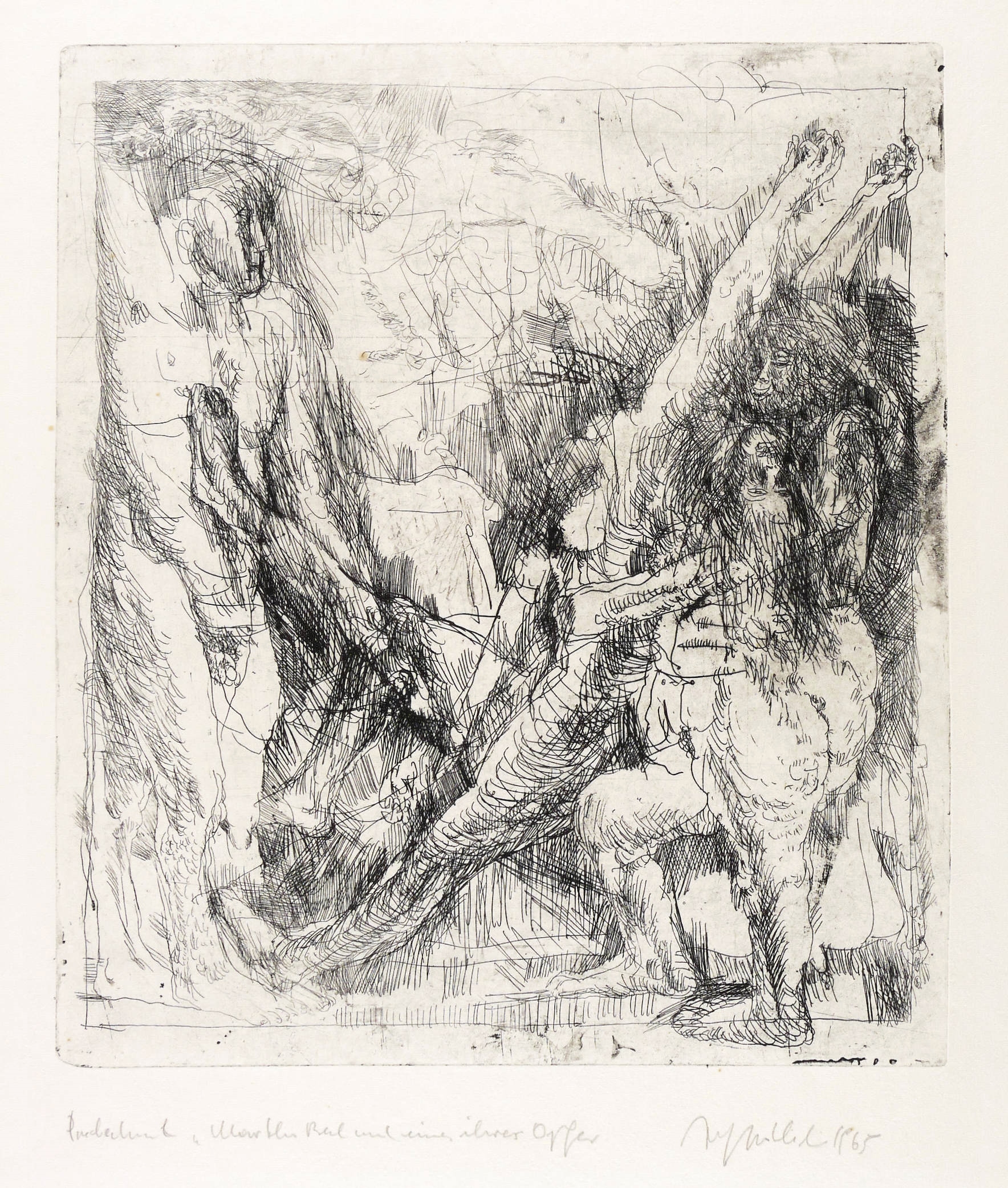 Alfred Hrdlicka, Martha Beck und eines ihrer Opfer, 1962