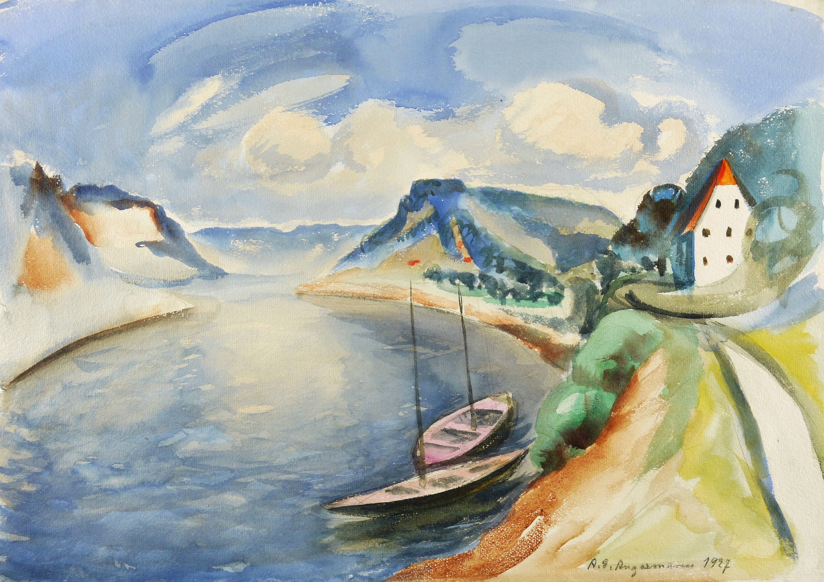 Anna Elisabeth Angermann, Elbtal in der Sächsischen Schweiz, 1927