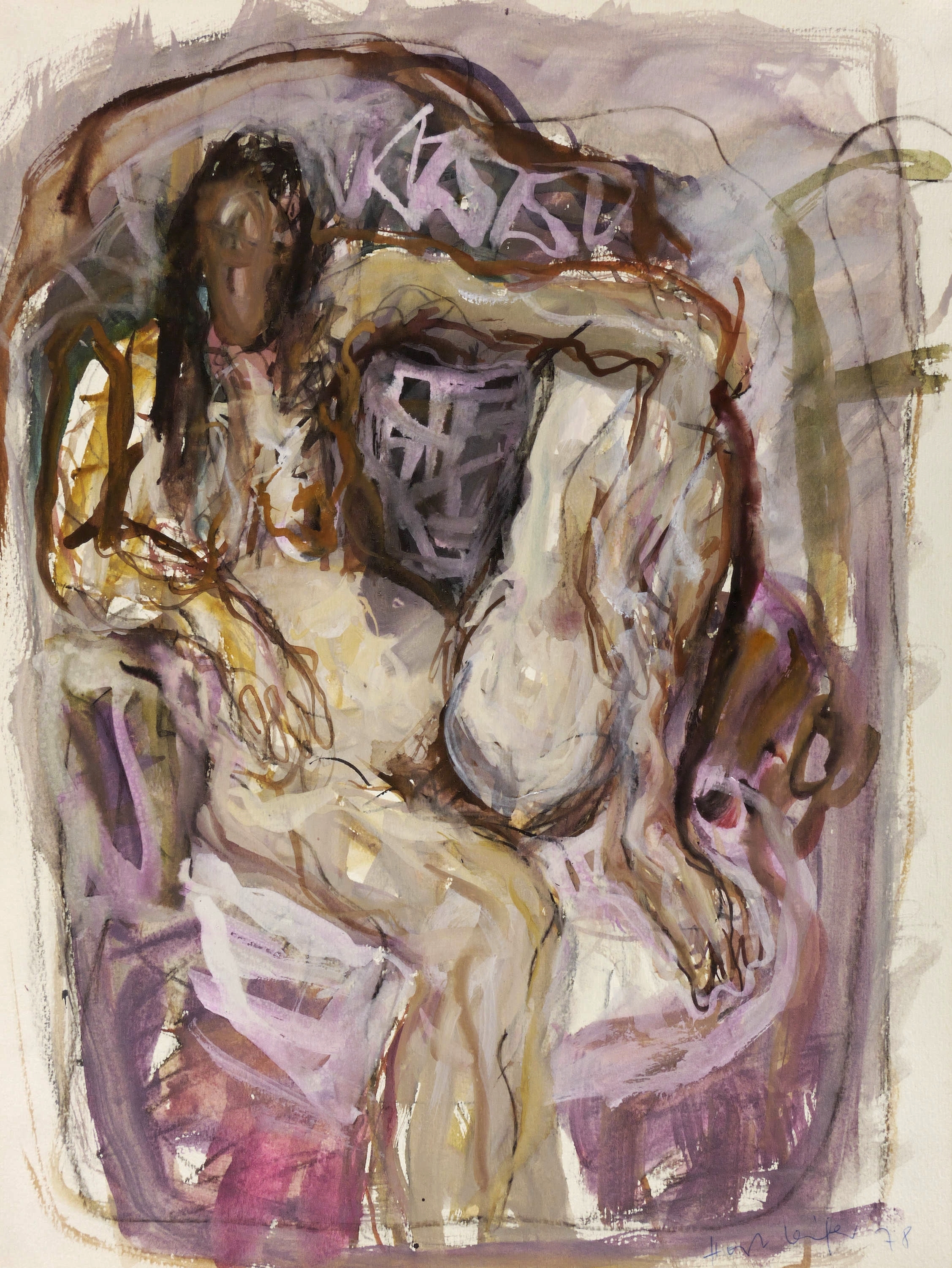 Akt mit angezogenem Bein