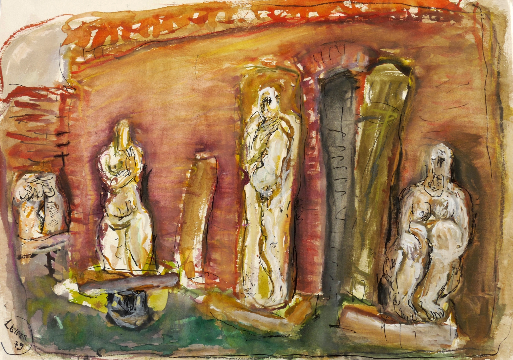 Hof mit Skulpturen I