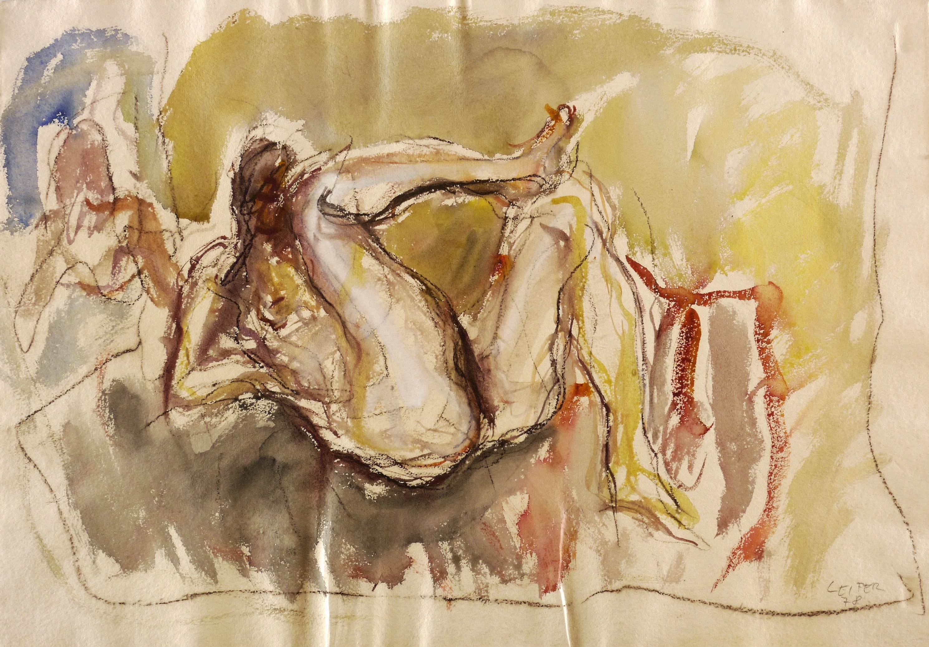 Liegender Akt mit Spiegel