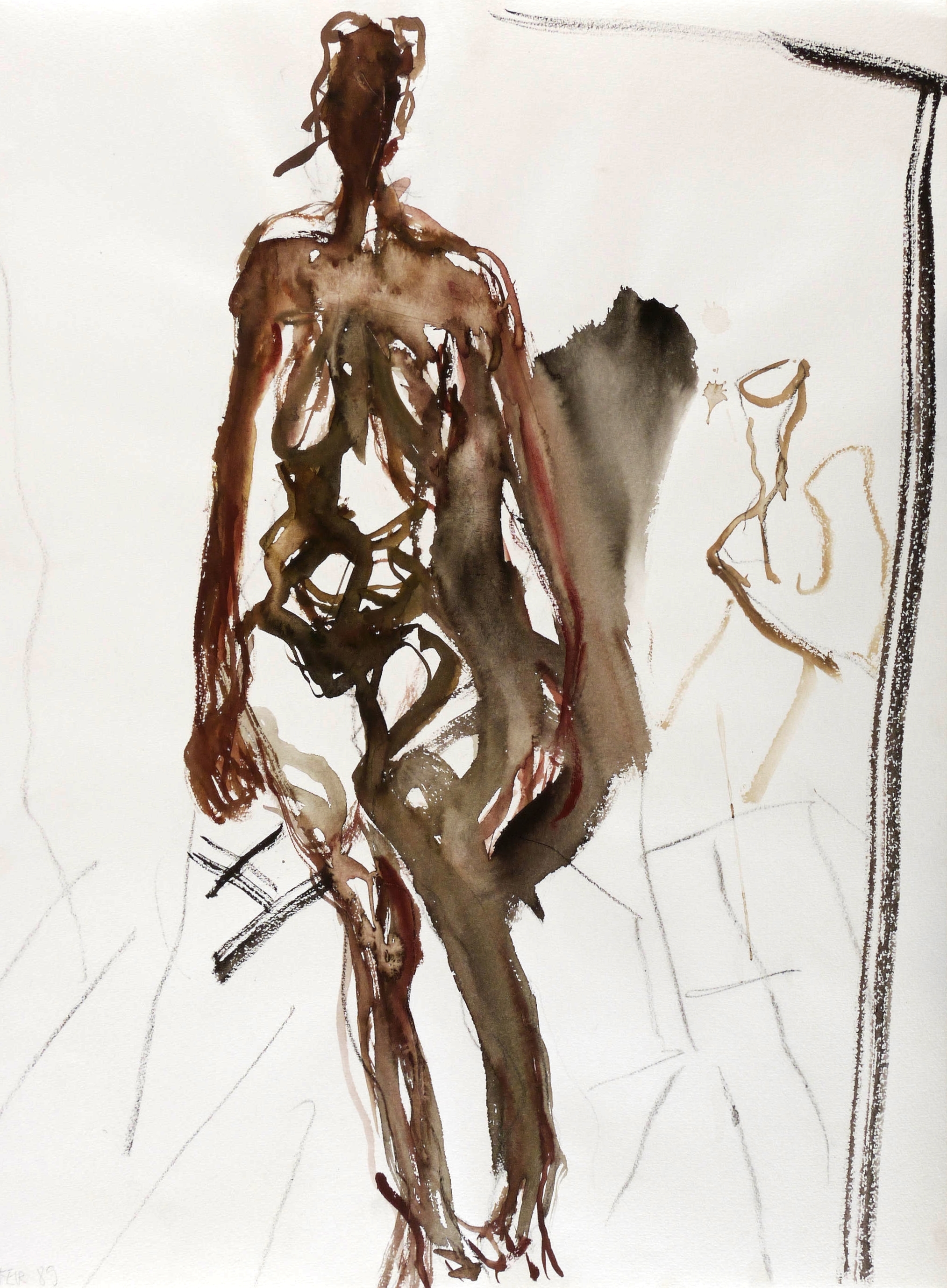 Stehender Akt mit hängenden Armen