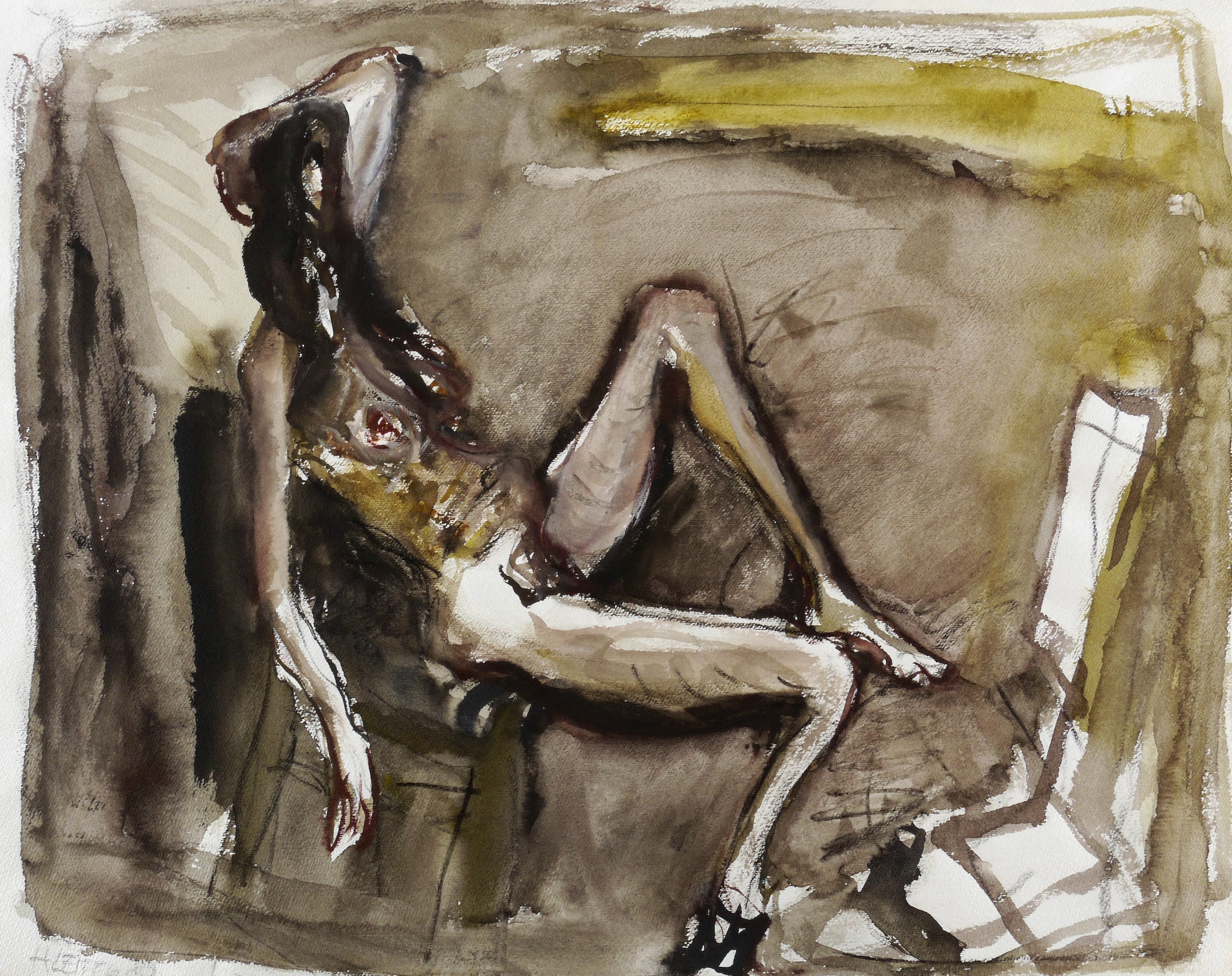 Zurückgelehnter Akt mit Spiegel