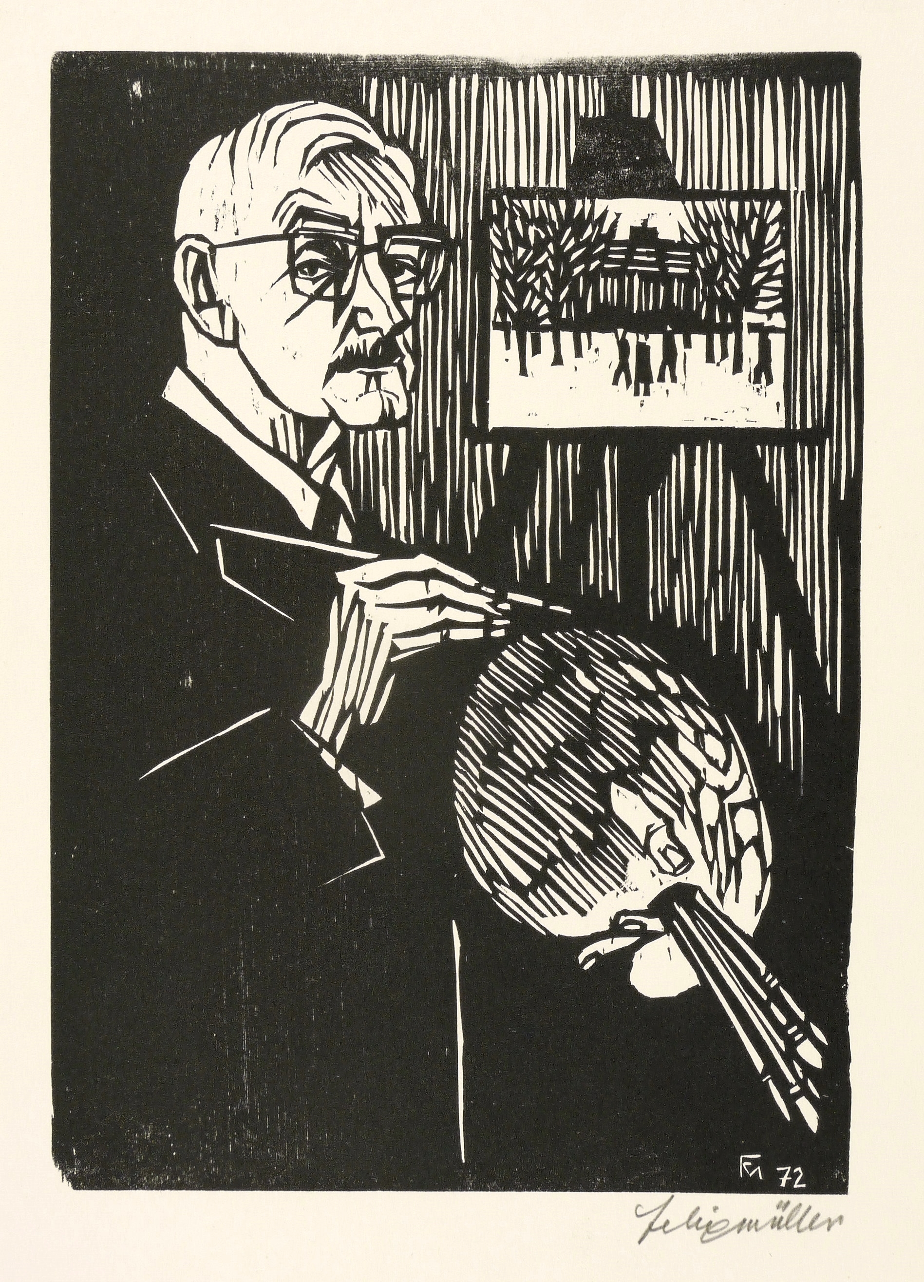 Conrad Felixmüller – „Selbstbildnis mit Palette an der Staffelei“