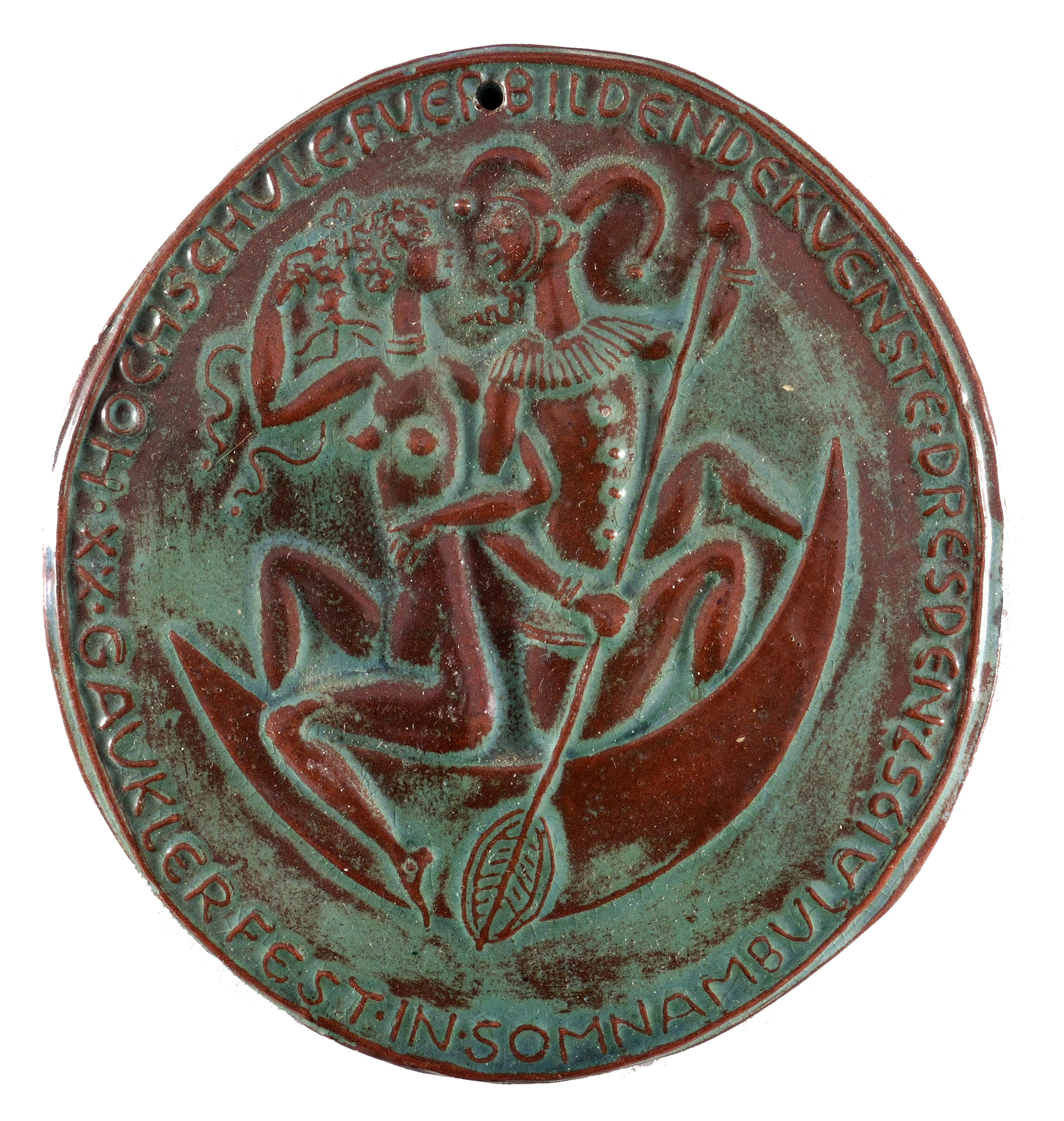 Herbert Naumann, Harlekin mit Liebchen im Boot, 1957